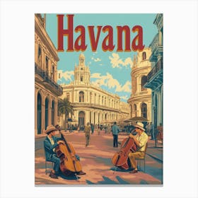 Aihrgdesign A Classic 1960s Travel Poster For Havana 2 Canvas Print