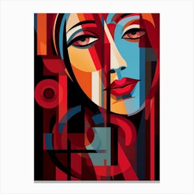 Cubist Abstract Geometric Lady Illustration 2 Canvas Print