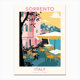 Sorrento, Italy, Flat Pastels Tones Illustration 2 Poster Canvas Print