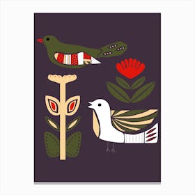 Folkie Birds Canvas Print