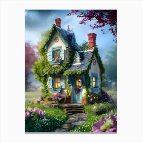 Fairy House In The Rain Canvas Print
