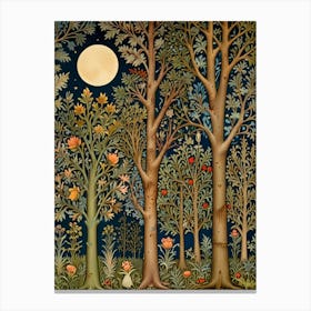 William Morris Rose Moon In The Forest Canvas Print