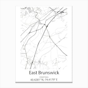 East Brunswick,United States Minimalist Map 1 Canvas Print