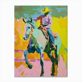 Pink And Yellow Cowboy Painting 5 Canvas Print