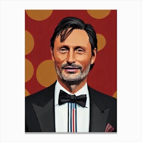 Mads Mikkelsen Illustration Movies Canvas Print