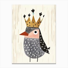 Little Raven 2 Wearing A Crown Canvas Print