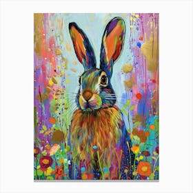 Harlequin Rabbit Painting 2 Canvas Print