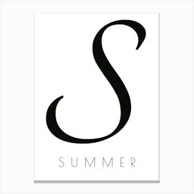 Summer Typography Name Initial Word Canvas Print