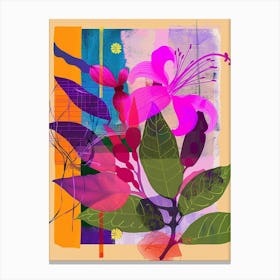 Fuchsia 3 Neon Flower Collage Canvas Print