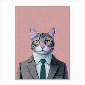 Cat In A Suit Canvas Print