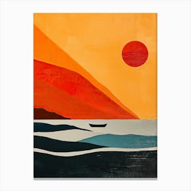 Sunset At The Beach, Hawaii Canvas Print