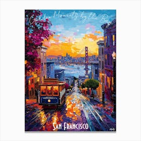 San Francisco Skyline, abstract cubism vibrant Poster Canvas Print