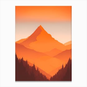 Misty Mountains Vertical Composition In Orange Tone 60 Canvas Print