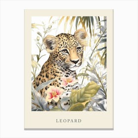 Beatrix Potter Inspired  Animal Watercolour Leopard 1 Canvas Print