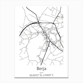 Berja,Spain Minimalist Map Canvas Print