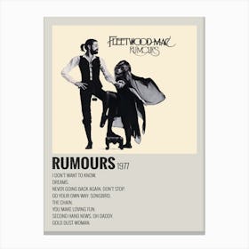 Fleetwood Mac Rumours Music Album Cover Signed Limited Poster Canvas Canvas Print