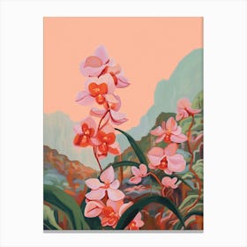 Boho Wildflower Painting Orchid 4 Canvas Print