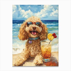 Cockapoo At The Beach Canvas Print