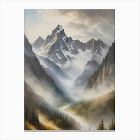 Misty Mountain Valley Canvas Print