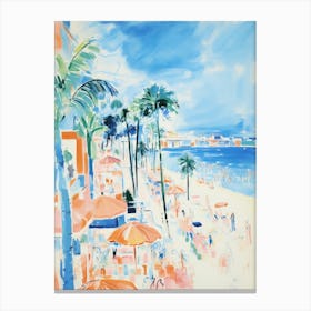 Lido De Jesolo   Italy Beach Club Lido Watercolour 1 Canvas Print