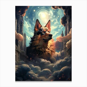 Dog In The Clouds Canvas Print