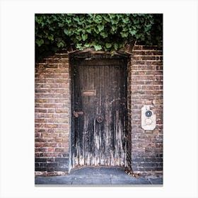 Old wooden garden door with Ivy // London // Travel Photography Canvas Print