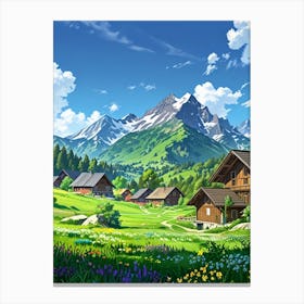 Village In The Mountains 13 Canvas Print