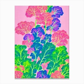 Chinese Broccoli 2 Risograph Retro Poster vegetable Canvas Print