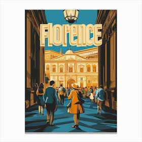 Aihrgdesign A Retro Travel Poster For Florence Featuring The 4 Canvas Print