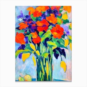 Hosta Floral Abstract Block Colour Flower Canvas Print