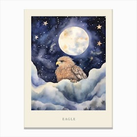 Baby Eagle Sleeping In The Clouds Nursery Poster Canvas Print