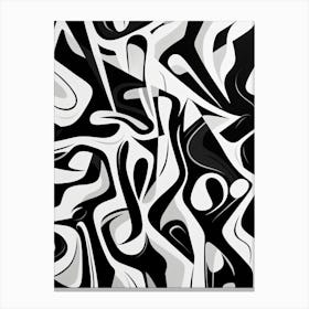Joy Abstract Black And White 1 Canvas Print