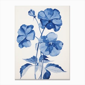 Blue Botanical Impatiens 3 Canvas Print