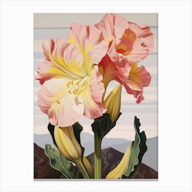 Amaryllis 3 Flower Painting Canvas Print