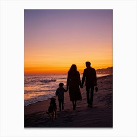 A Jubilant Family Of Four A Pair Of Young And Old Alongside A Couple Of Dogs Who Belong To Them S Canvas Print