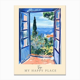 My Happy Place Vigo 3 Travel Poster Canvas Print