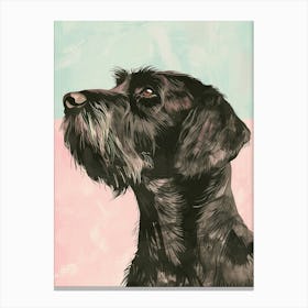 Pastel Blue Pink Watercolour Terrier Dog Canvas Print
