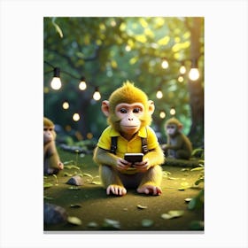 Monkeys In The Forest Canvas Print