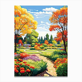 Denver Botanic Gardens, Usa In Autumn Fall Illustration 0 Canvas Print