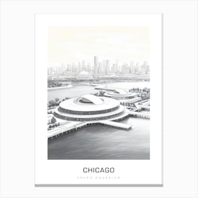 Shedd Aquarium, Chicago B&W Poster Canvas Print