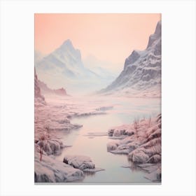 Dreamy Winter Painting Vatnajkull National Park Iceland 2 Canvas Print