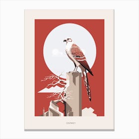 Minimalist Osprey 1 Bird Poster Canvas Print