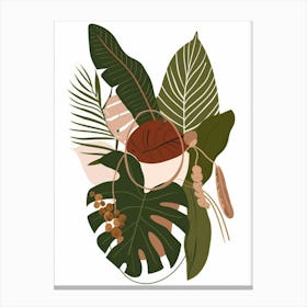 Tropical Leaves In A Pot Canvas Print