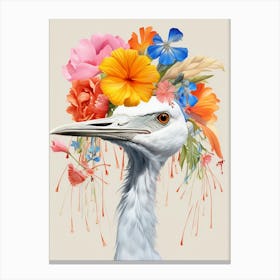 Bird With A Flower Crown Crane 1 Canvas Print