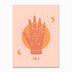 Palmistry Earth Colors Canvas Print