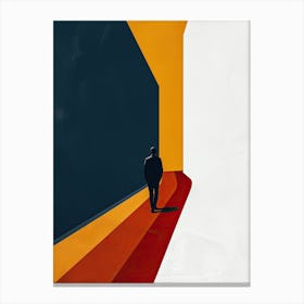 Man Walking Down A Hallway, Minimalism Canvas Print