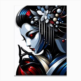 Geisha Glossy Portrait Canvas Print