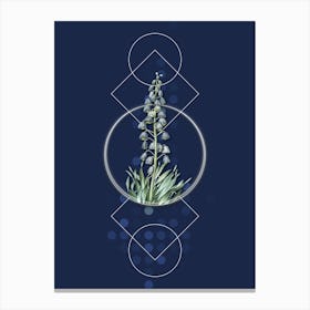 Vintage Persian Lily Botanical with Geometric Line Motif and Dot Pattern n.0129 Canvas Print