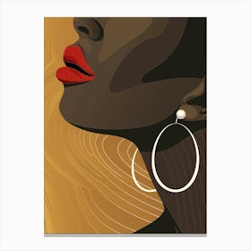 African Woman With Hoop Earrings 4 Canvas Print