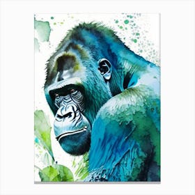Gorilla Crawling Gorillas Mosaic Watercolour 4 Canvas Print
